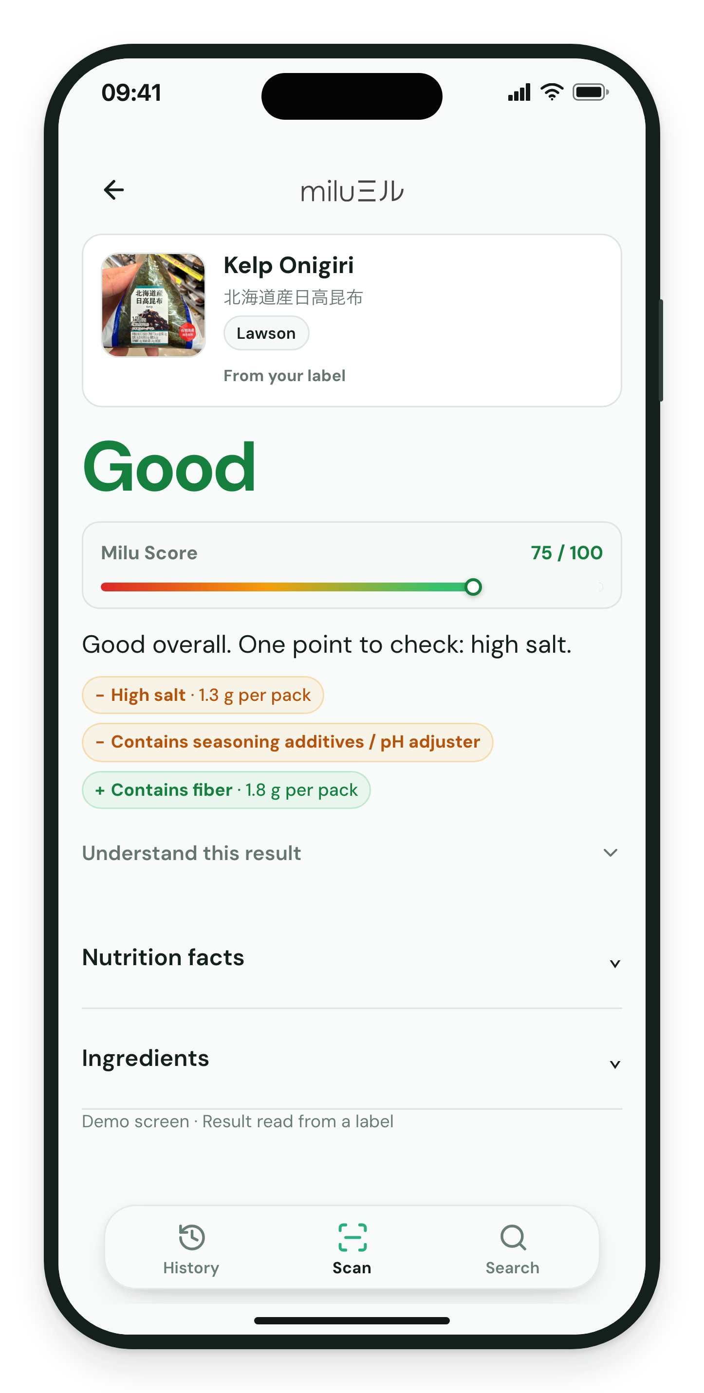 Product result and key points